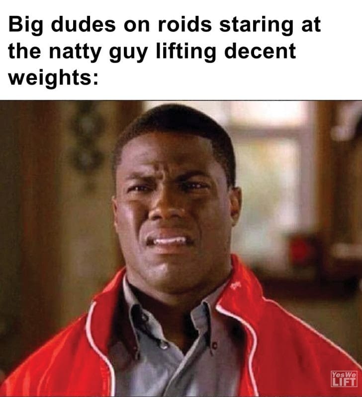 267 - Big Dudes On Roids Staring At The Natty Guy Lifting Decent Weights