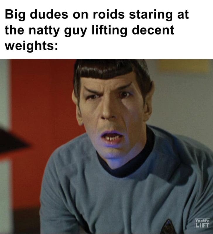 282 - Big Dudes On Roids Staring At The Natty Guy Lifting Decent Weights