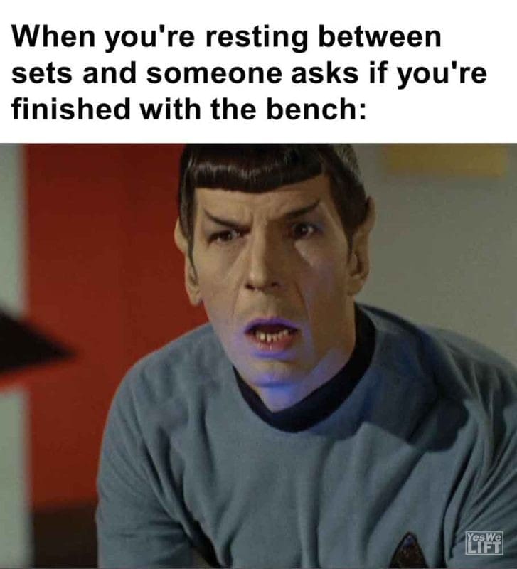 282 - When You're Resting Between Sets And Someone Asks If You're Finished With The Bench