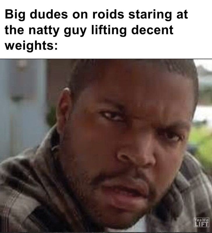 284 - Big Dudes On Roids Staring At The Natty Guy Lifting Decent Weights
