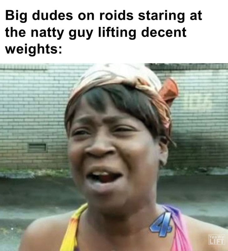 296 - Big Dudes On Roids Staring At The Natty Guy Lifting Decent Weights