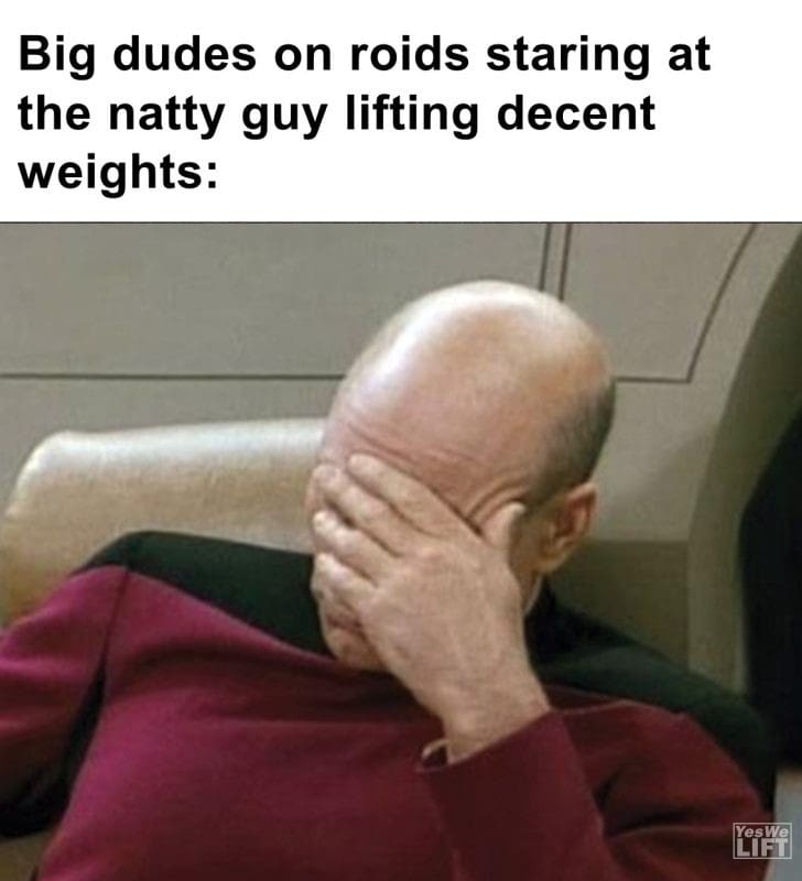 298 - Big Dudes On Roids Staring At The Natty Guy Lifting Decent Weights