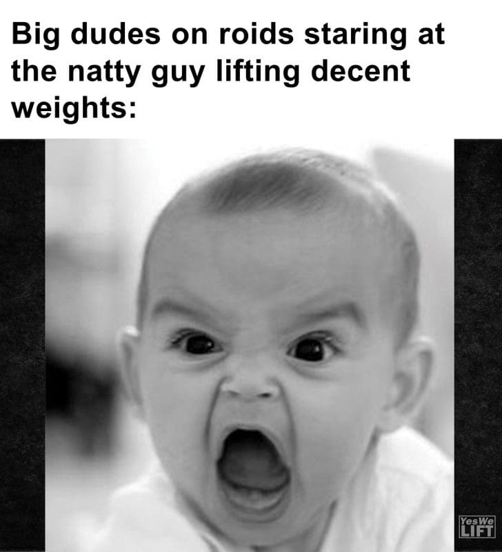 305 - Big Dudes On Roids Staring At The Natty Guy Lifting Decent Weights