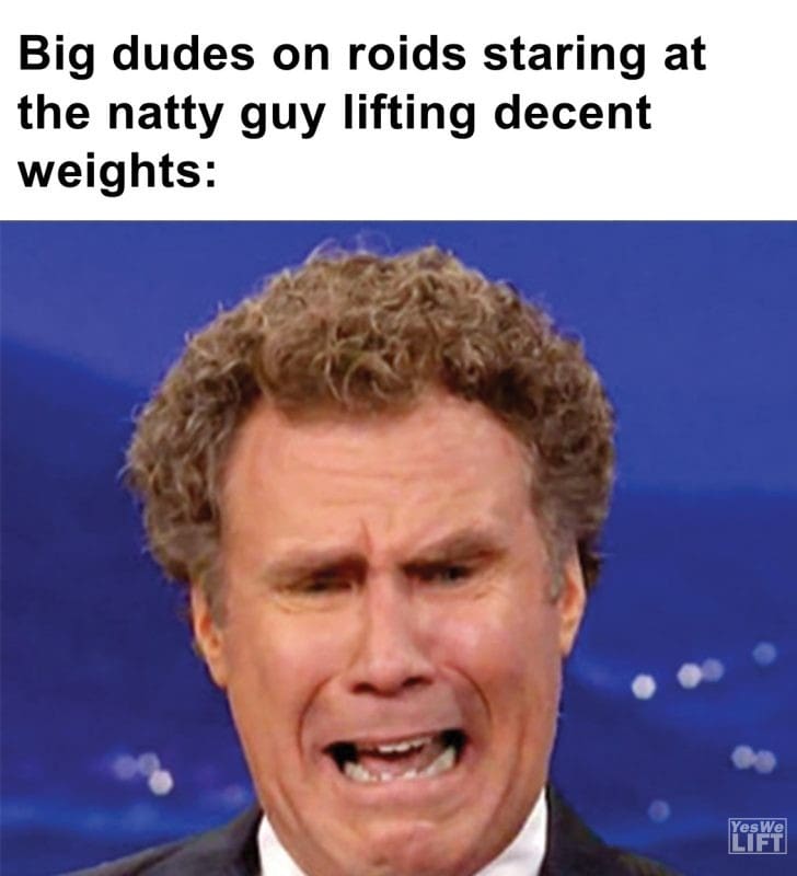 328 - Big Dudes On Roids Staring At The Natty Guy Lifting Decent Weights