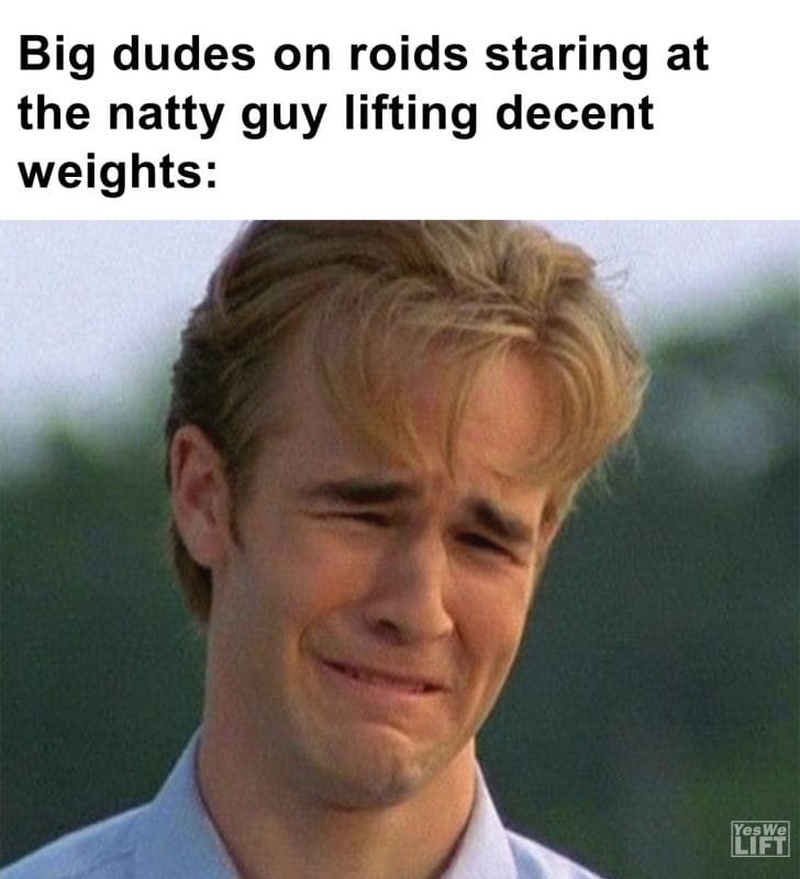 335 - Big Dudes On Roids Staring At The Natty Guy Lifting Decent Weights