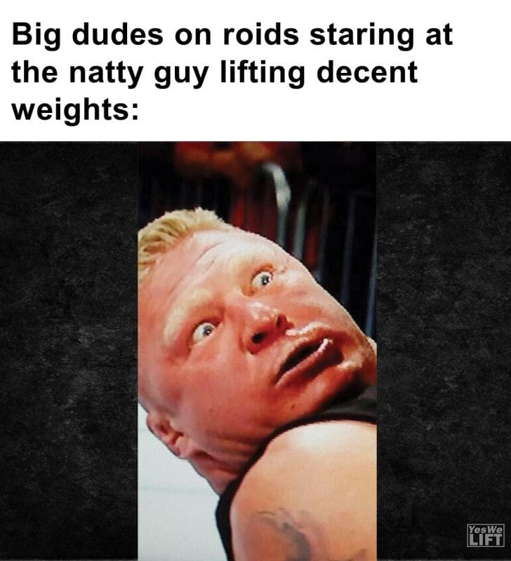 340 - Big Dudes On Roids Staring At The Natty Guy Lifting Decent Weights