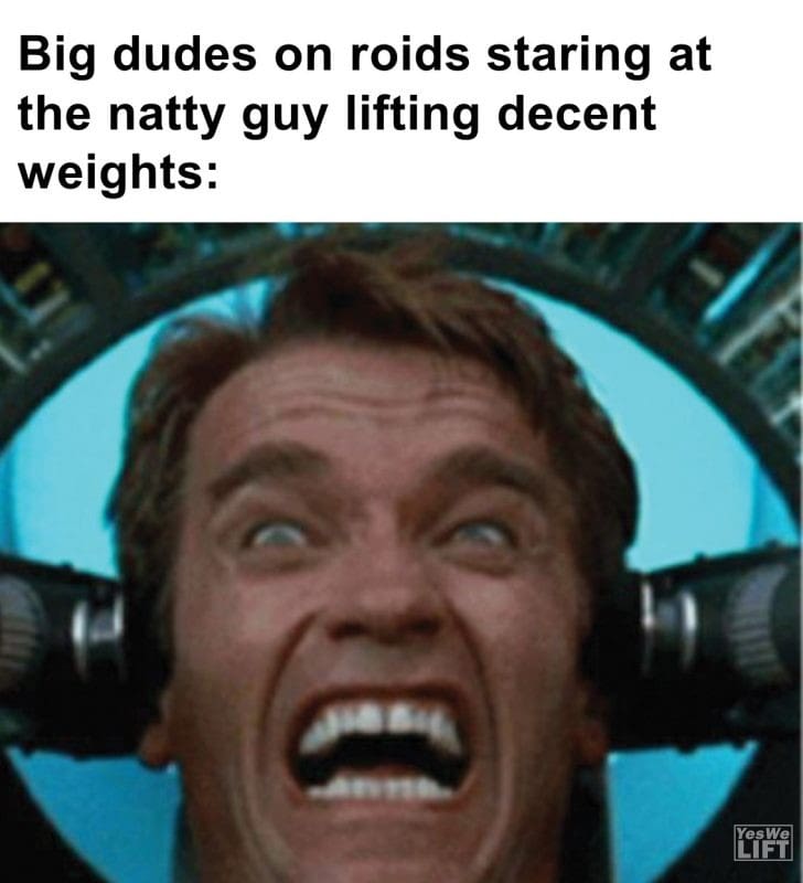 365 - Big Dudes On Roids Staring At The Natty Guy Lifting Decent Weights