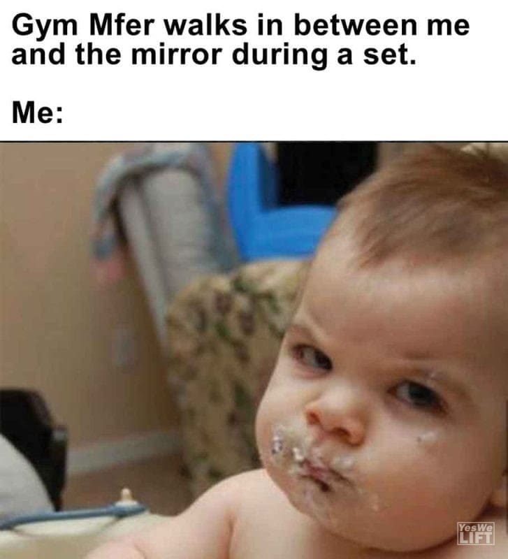 366 - Gym Mfer Walks In Between Me And The Mirror During A Set. Me