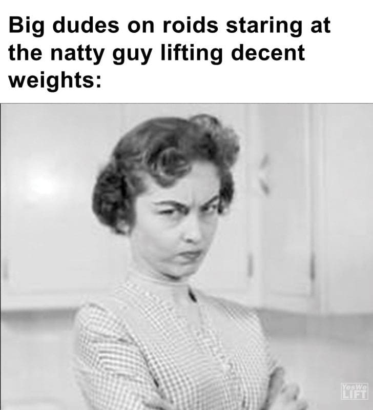 371 - Big Dudes On Roids Staring At The Natty Guy Lifting Decent Weights