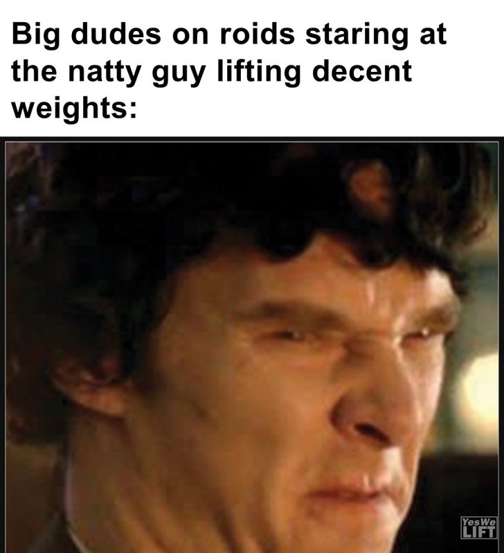 406 - Big Dudes On Roids Staring At The Natty Guy Lifting Decent Weights