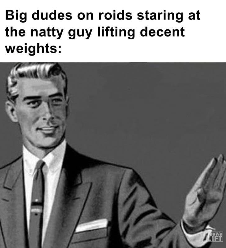 407 - Big Dudes On Roids Staring At The Natty Guy Lifting Decent Weights
