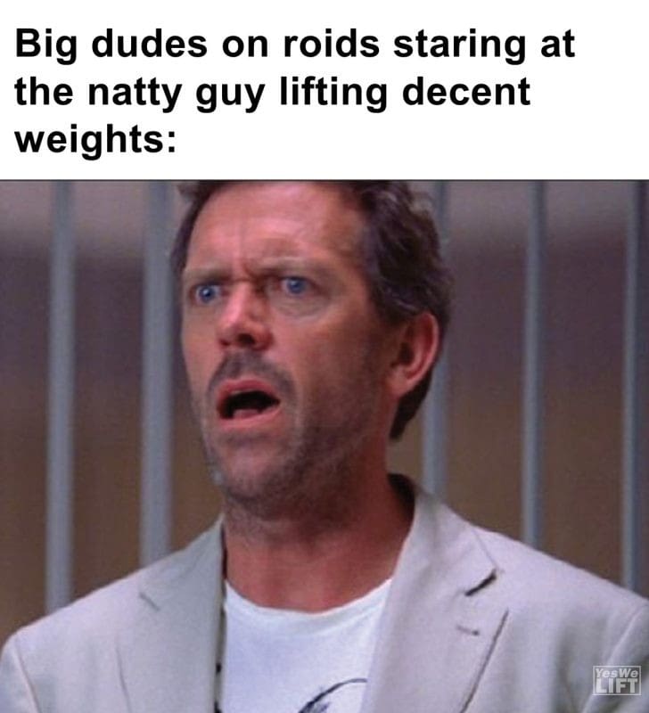 410 - Big Dudes On Roids Staring At The Natty Guy Lifting Decent Weights