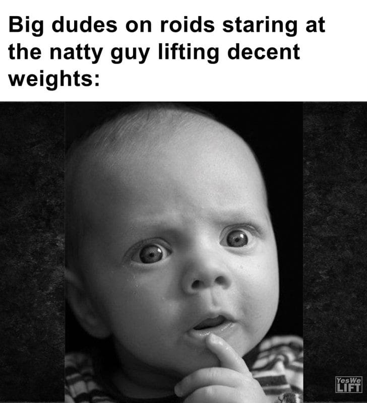 416 - Big Dudes On Roids Staring At The Natty Guy Lifting Decent Weights