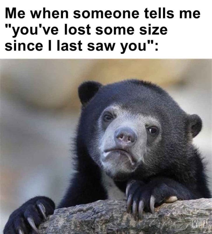 421 - Me When Someone Tells Me You've Lost Some Size Since I Last Saw You
