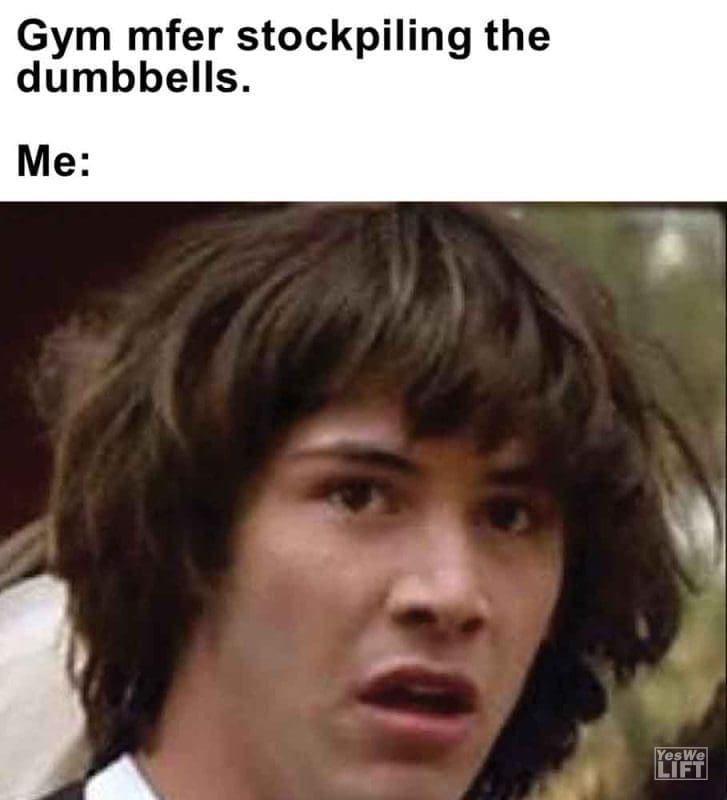 437 - Gym Mfer Stockpiling The Dumbbells. Me