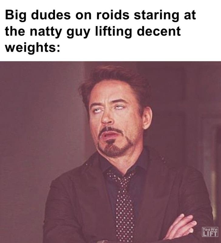 438 - Big Dudes On Roids Staring At The Natty Guy Lifting Decent Weights