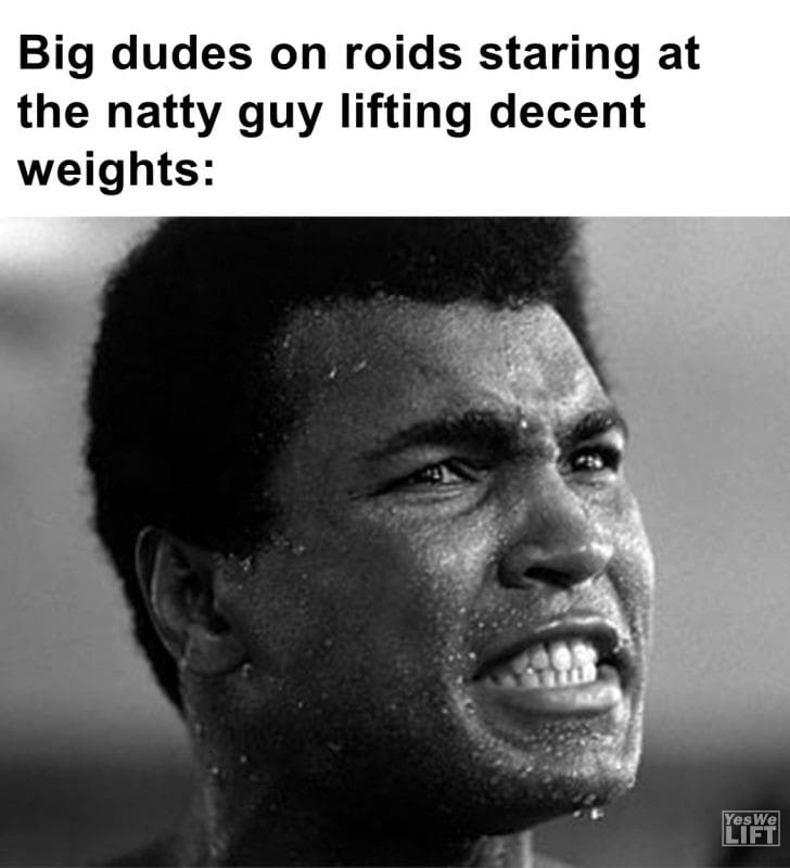441 - Big Dudes On Roids Staring At The Natty Guy Lifting Decent Weights