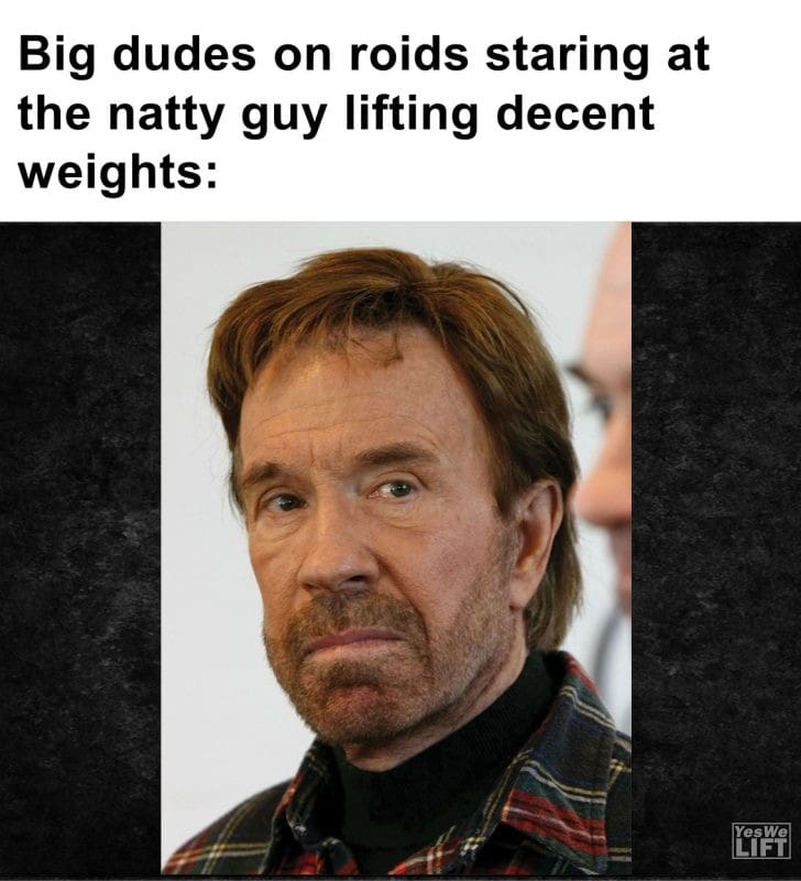 446 - Big Dudes On Roids Staring At The Natty Guy Lifting Decent Weights