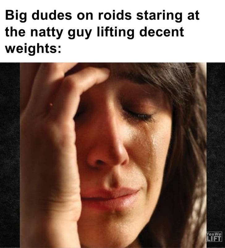 448 - Big Dudes On Roids Staring At The Natty Guy Lifting Decent Weights
