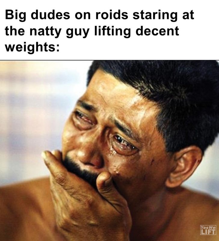 450 - Big Dudes On Roids Staring At The Natty Guy Lifting Decent Weights