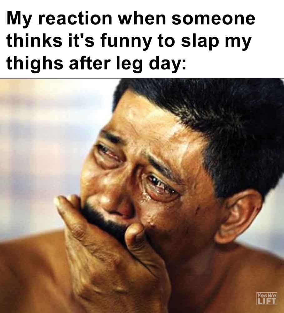 450 - My Reaction When Someone Thinks It's Funny To Slap My Thighs After Leg Day
