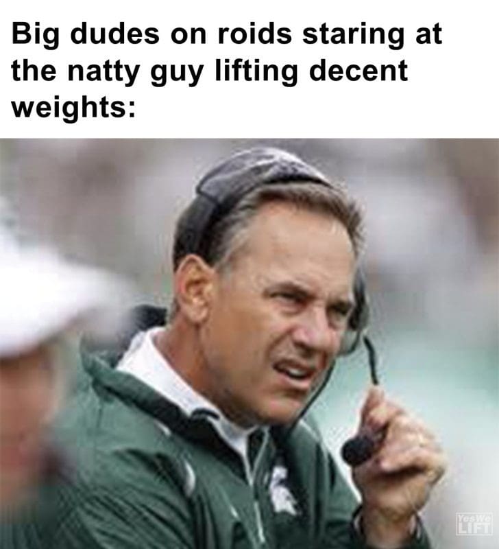 456 - Big Dudes On Roids Staring At The Natty Guy Lifting Decent Weights