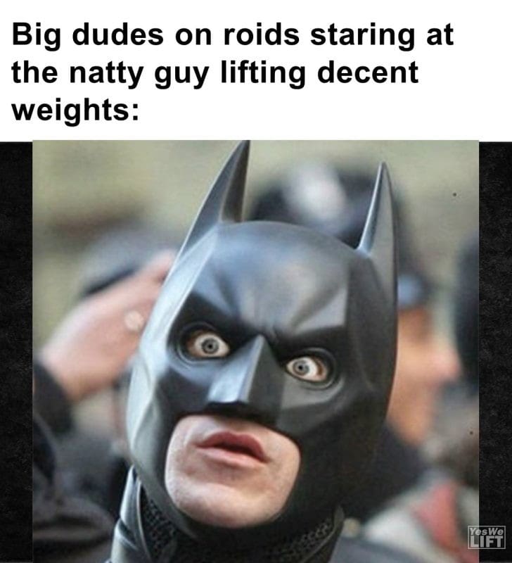 457 - Big Dudes On Roids Staring At The Natty Guy Lifting Decent Weights