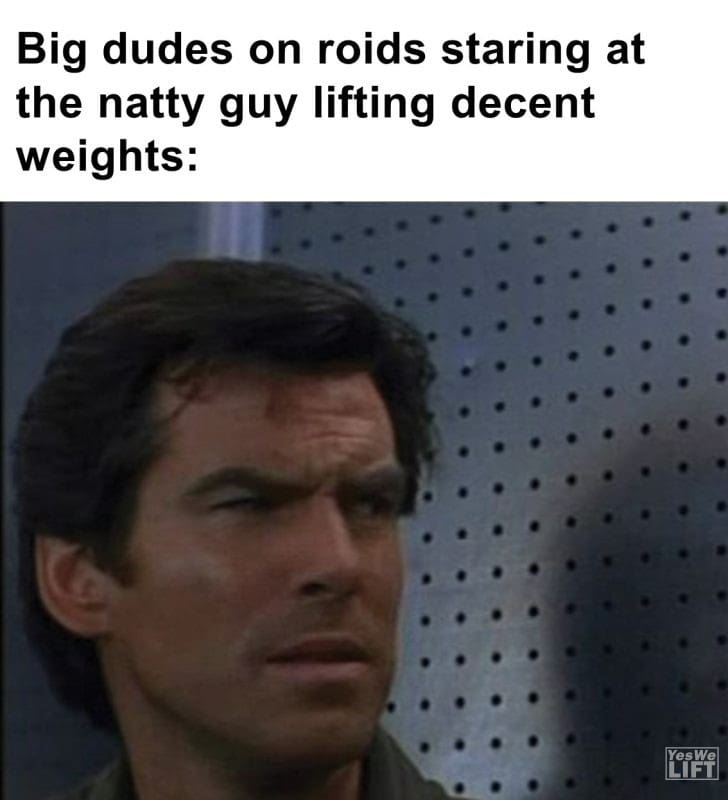 459 - Big Dudes On Roids Staring At The Natty Guy Lifting Decent Weights