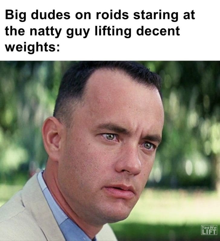 470 - Big Dudes On Roids Staring At The Natty Guy Lifting Decent Weights
