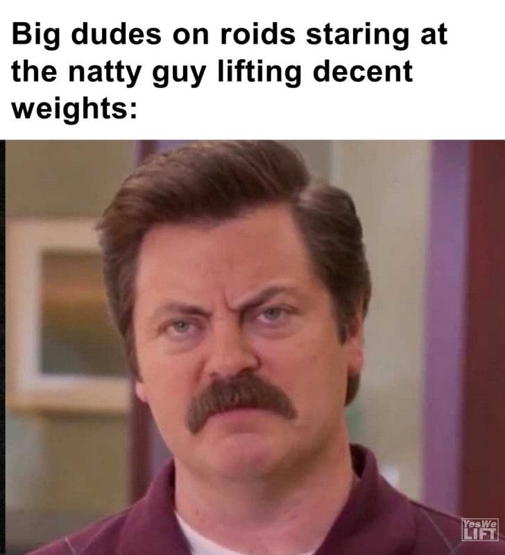 475 - Big Dudes On Roids Staring At The Natty Guy Lifting Decent Weights
