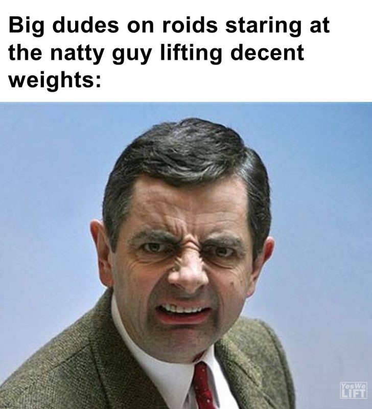 483 - Big Dudes On Roids Staring At The Natty Guy Lifting Decent Weights