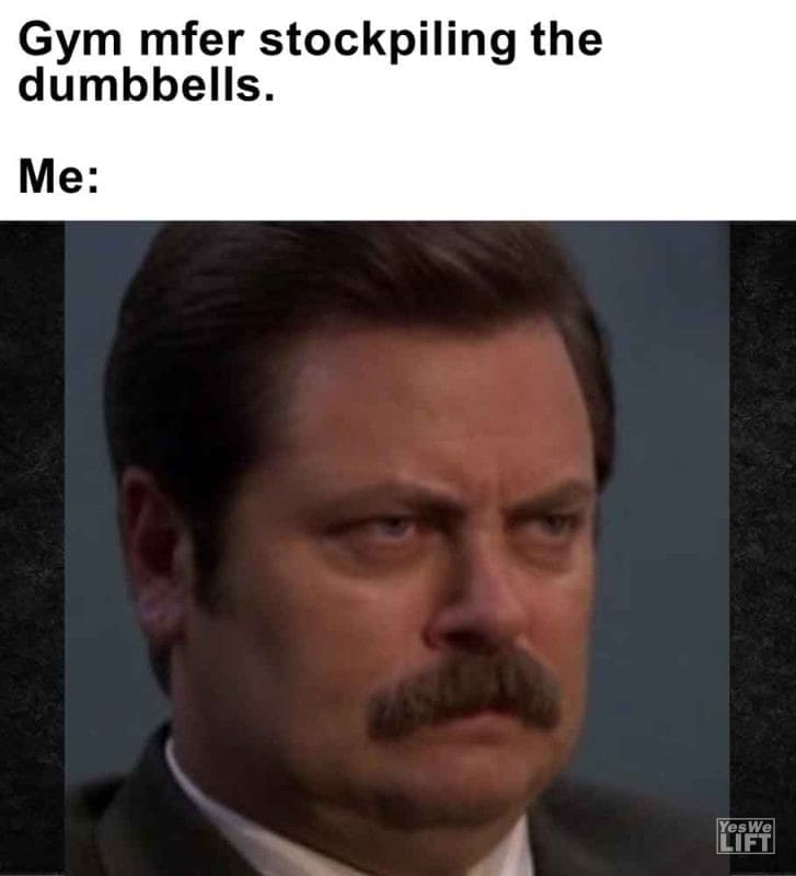 486 - Gym Mfer Stockpiling The Dumbbells. Me