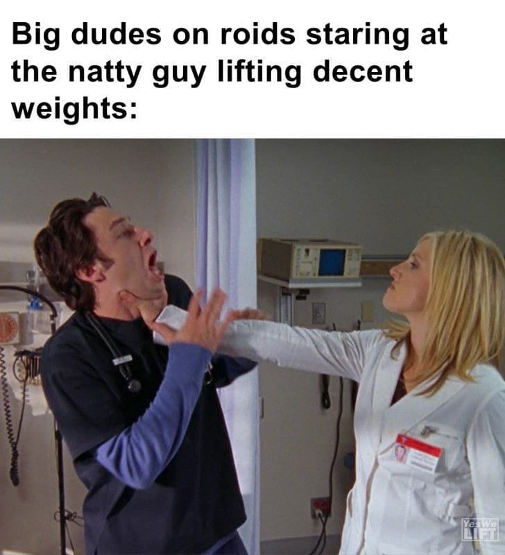 488 - Big Dudes On Roids Staring At The Natty Guy Lifting Decent Weights