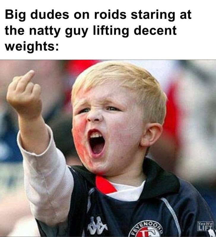 492 - Big Dudes On Roids Staring At The Natty Guy Lifting Decent Weights