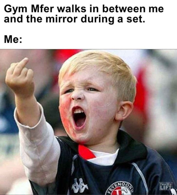 492 - Gym Mfer Walks In Between Me And The Mirror During A Set. Me