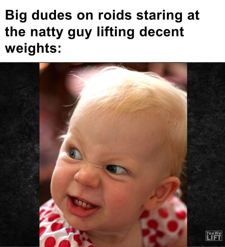 495 - Big Dudes On Roids Staring At The Natty Guy Lifting Decent Weights