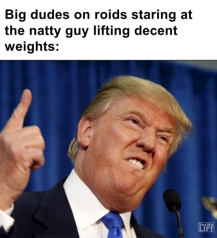 496 - Big Dudes On Roids Staring At The Natty Guy Lifting Decent Weights