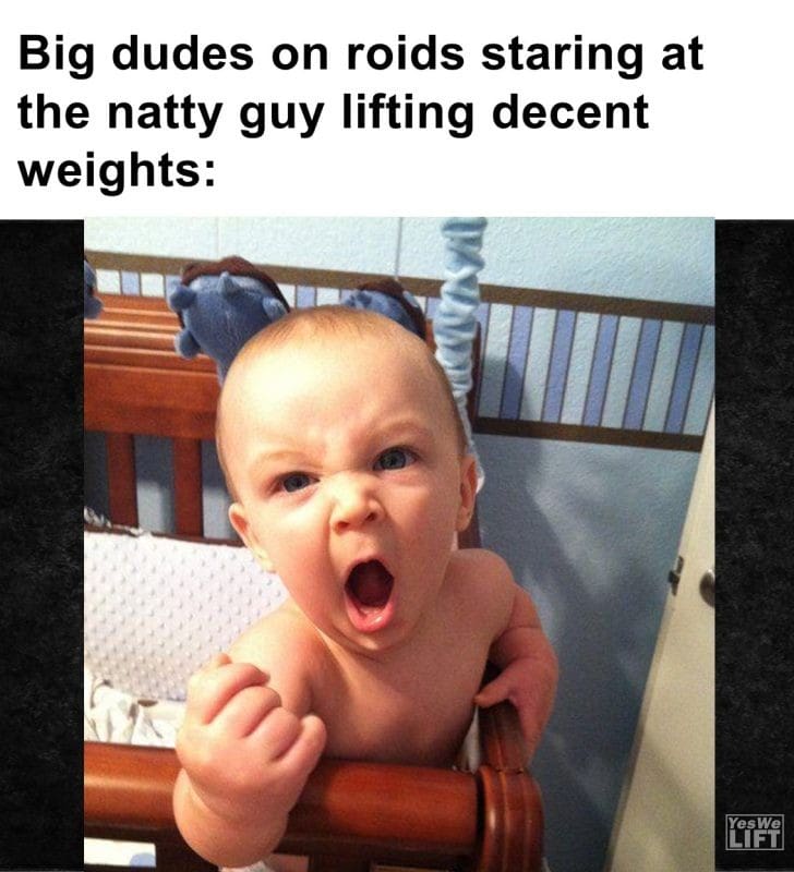 497 - Big Dudes On Roids Staring At The Natty Guy Lifting Decent Weights