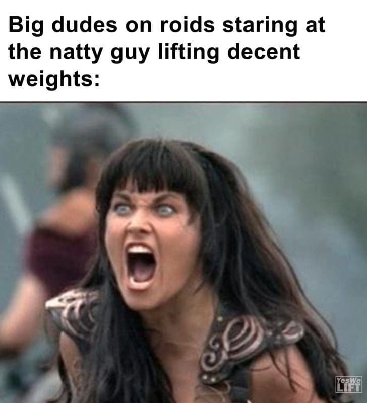 502 - Big Dudes On Roids Staring At The Natty Guy Lifting Decent Weights
