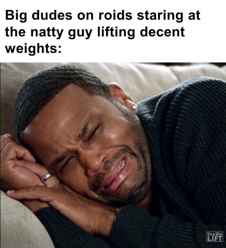 535 - Big Dudes On Roids Staring At The Natty Guy Lifting Decent Weights