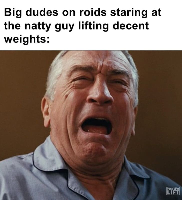 537 - Big Dudes On Roids Staring At The Natty Guy Lifting Decent Weights