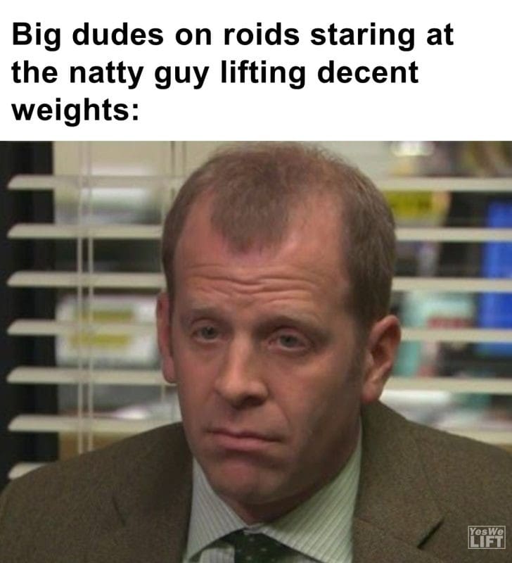 540 - Big Dudes On Roids Staring At The Natty Guy Lifting Decent Weights