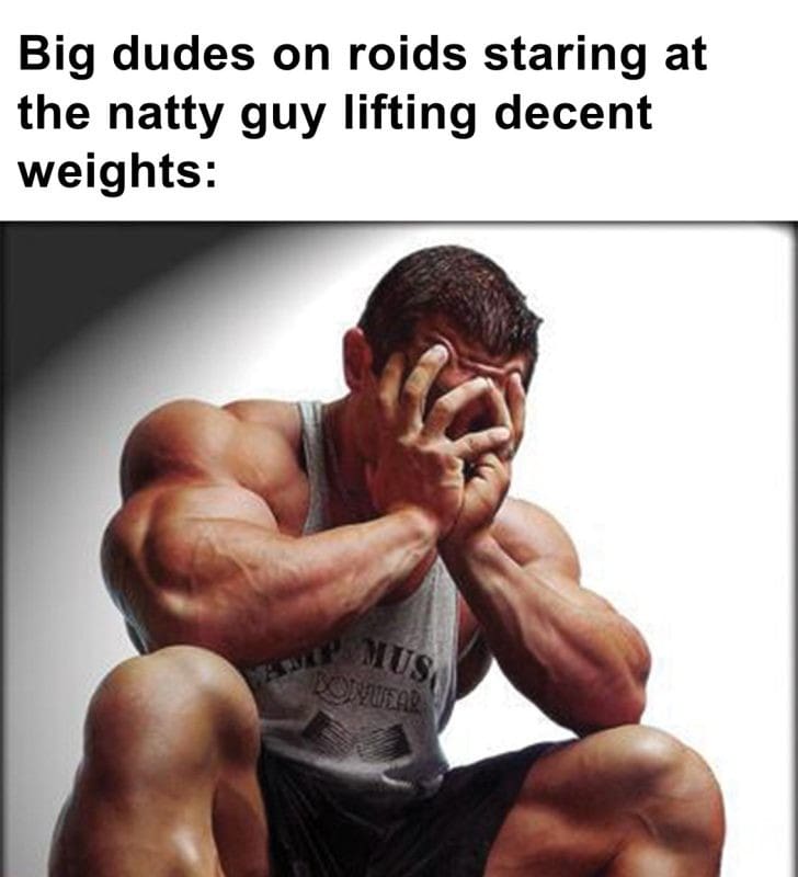 543 - Big Dudes On Roids Staring At The Natty Guy Lifting Decent Weights