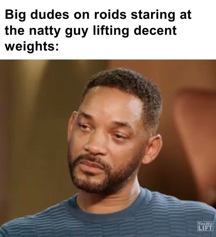 545 - Big Dudes On Roids Staring At The Natty Guy Lifting Decent Weights
