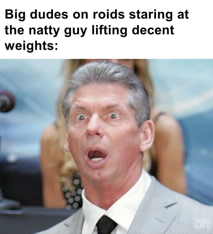 551 - Big Dudes On Roids Staring At The Natty Guy Lifting Decent Weights