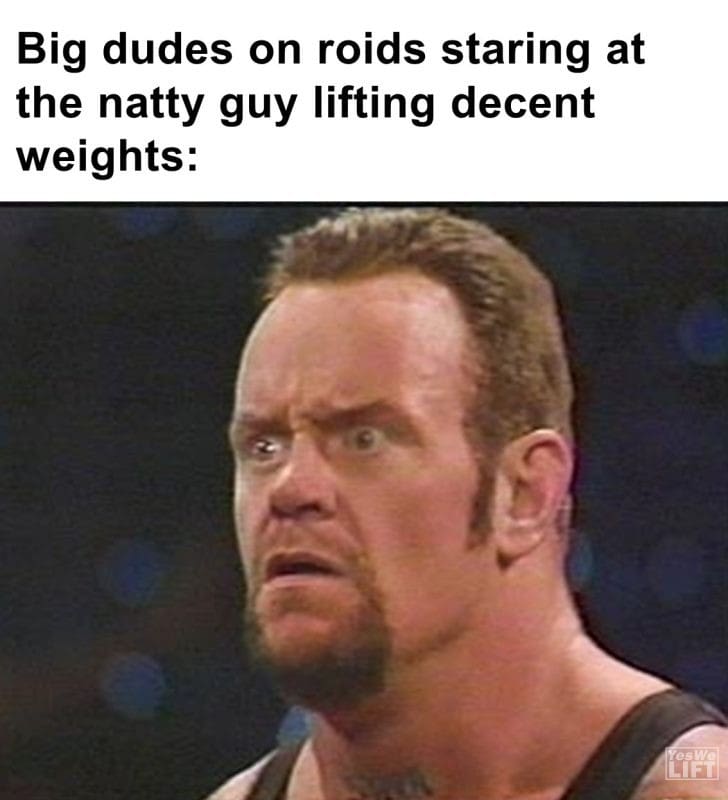 552 - Big Dudes On Roids Staring At The Natty Guy Lifting Decent Weights