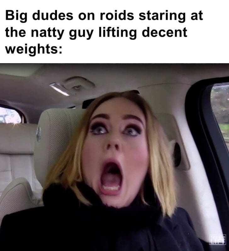 555 - Big Dudes On Roids Staring At The Natty Guy Lifting Decent Weights