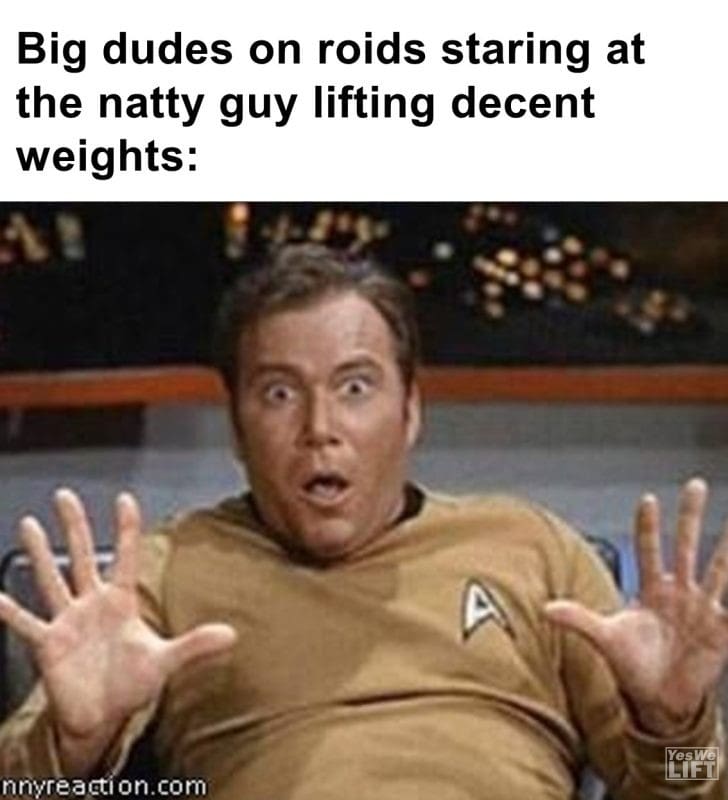 556 - Big Dudes On Roids Staring At The Natty Guy Lifting Decent Weights