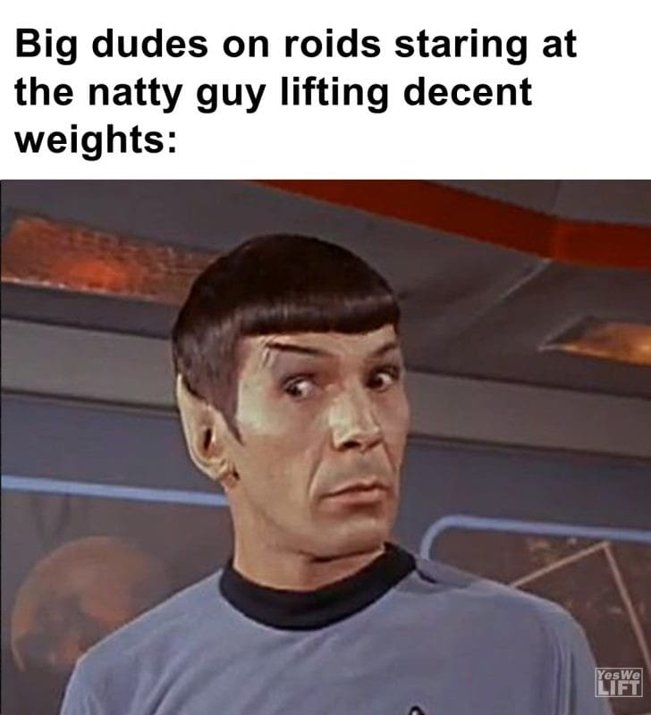 559 - Big Dudes On Roids Staring At The Natty Guy Lifting Decent Weights