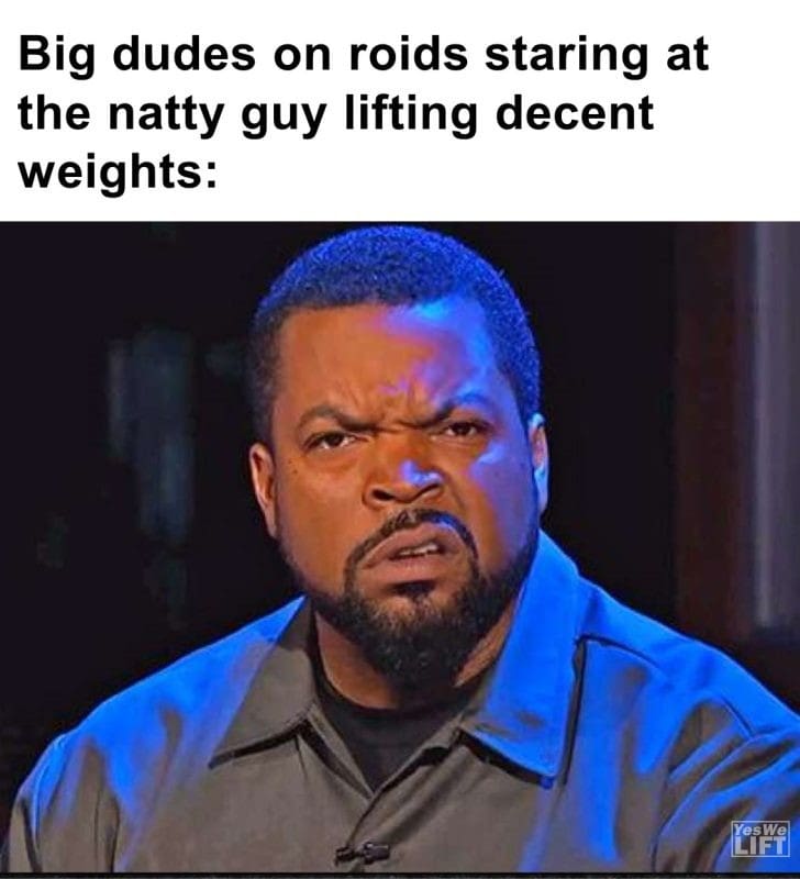 597 - Big Dudes On Roids Staring At The Natty Guy Lifting Decent Weights
